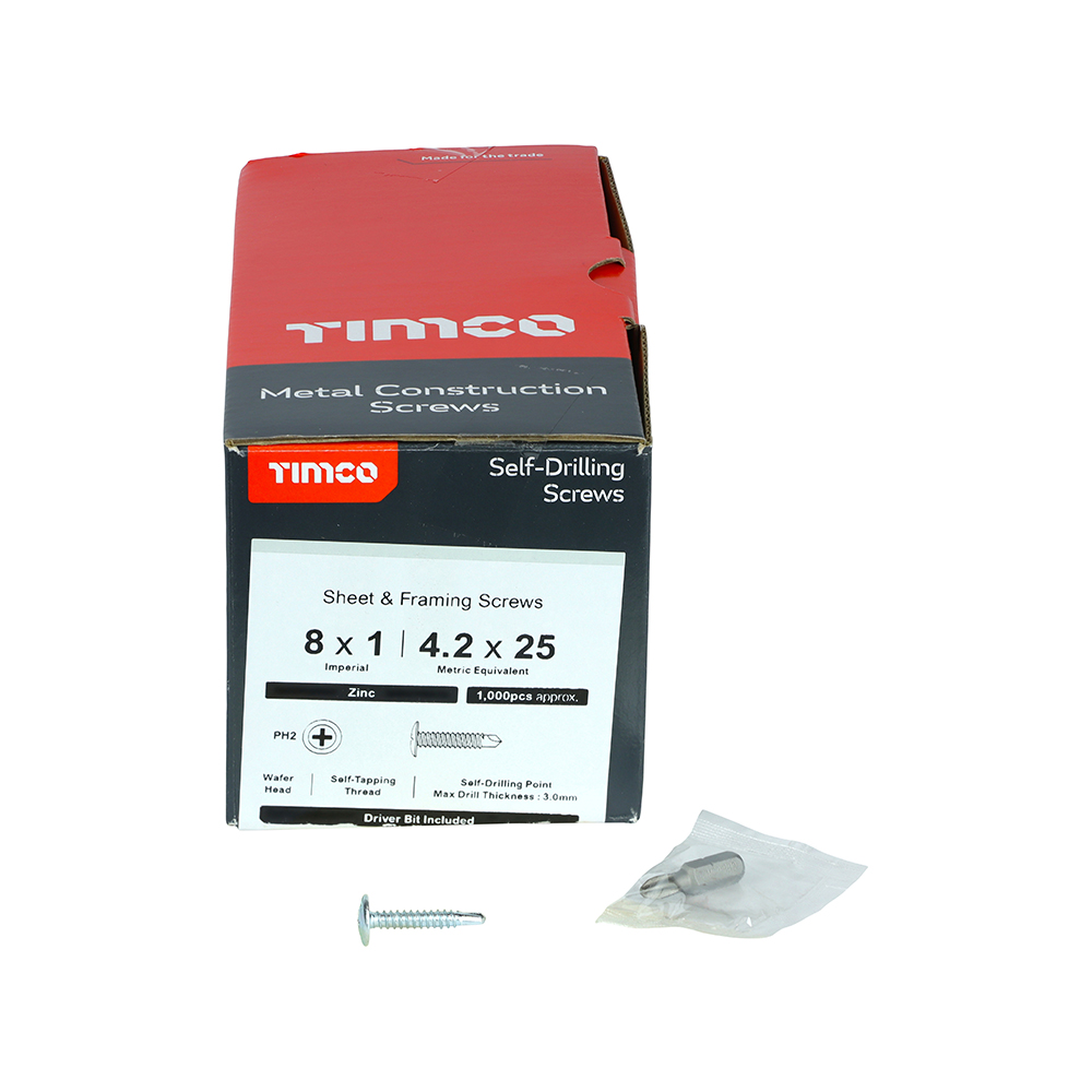 Wafer Screw PH2 S/DRILL Zinc - Image 3