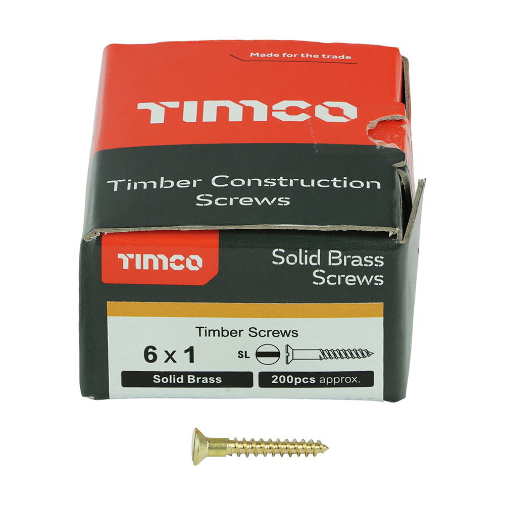Brass Timber Screw SLOT CSK - Image 3