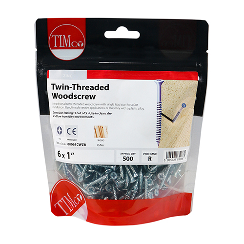 Twin Woodscrew PZ2 CSK - BZP - Image 2