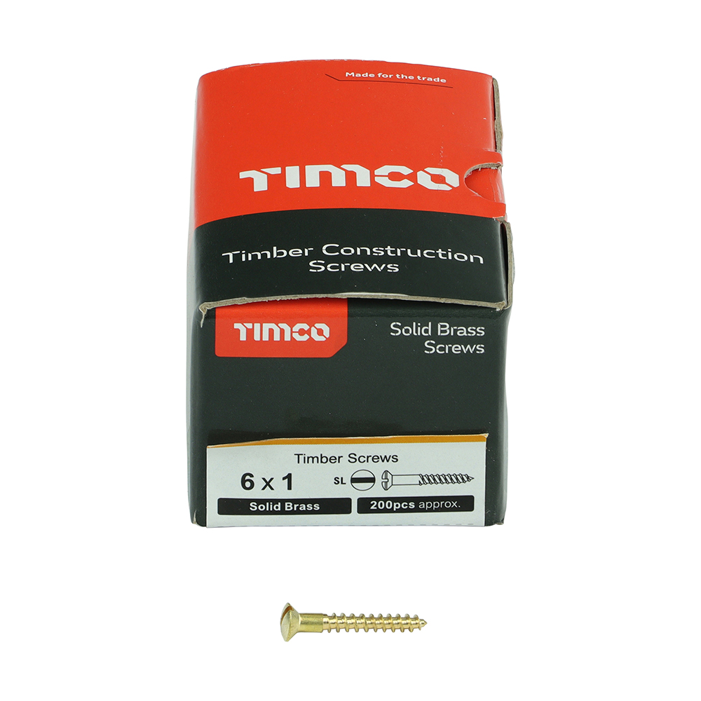 Brass Timber Screw SLOT R CSK - Image 3