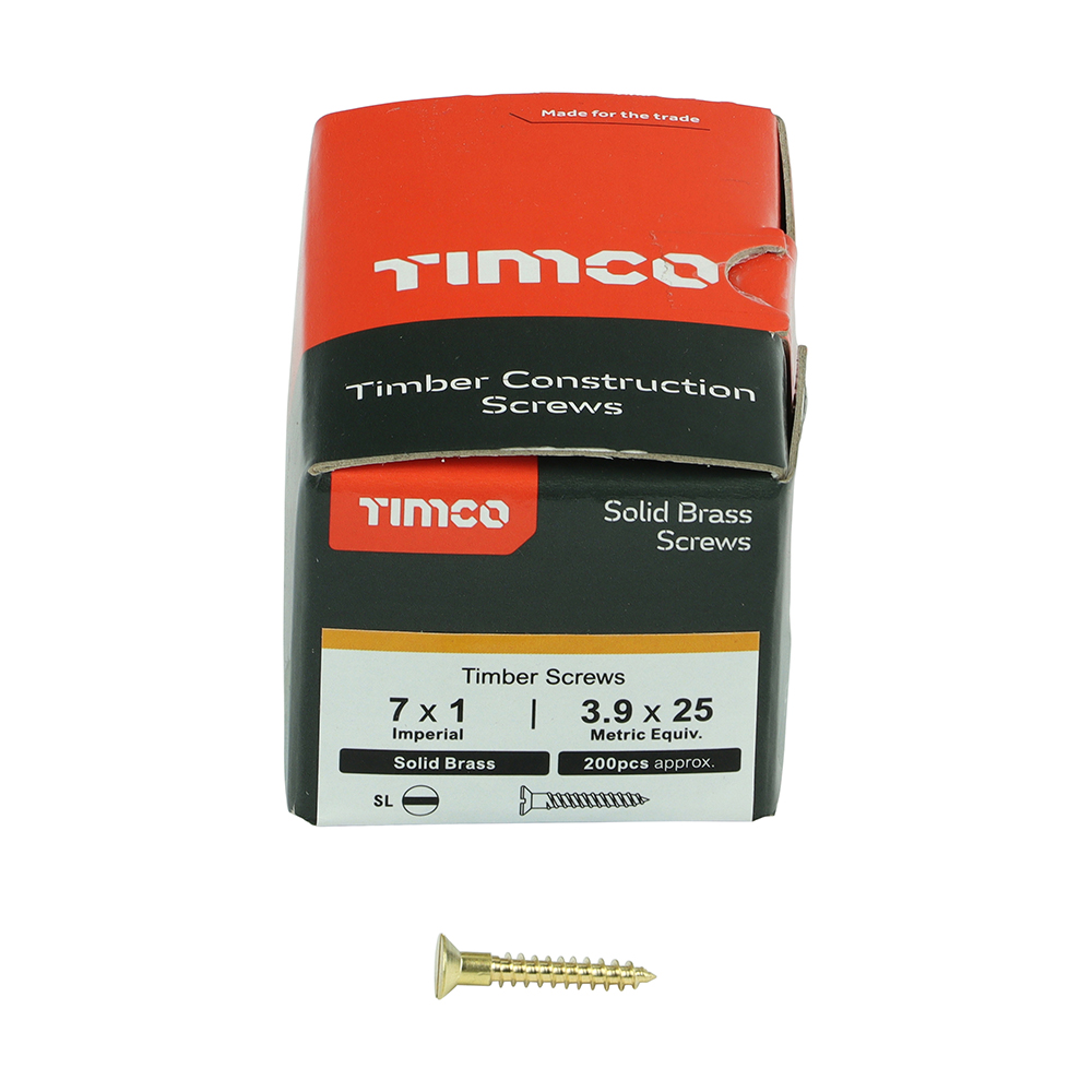 Brass Timber Screw SLOT CSK - Image 3