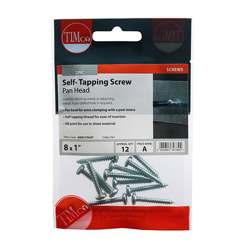 S/Tapping Screw PZ2 PAN - BZP - Image 2