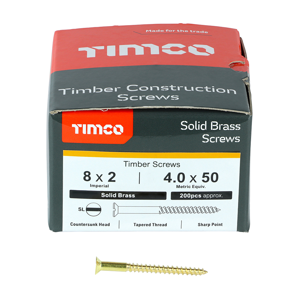 Brass Timber Screw SLOT CSK - Image 3