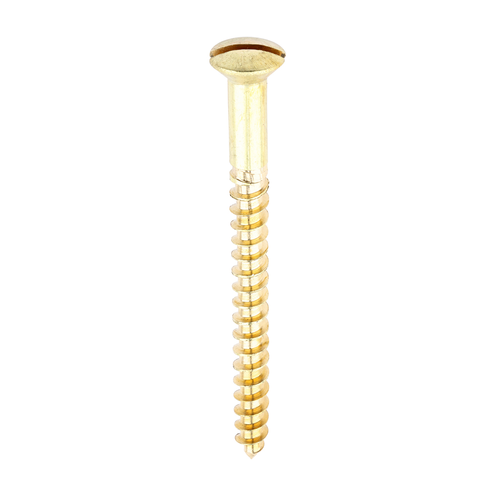 Brass Timber Screw SLOT R CSK - Image 1