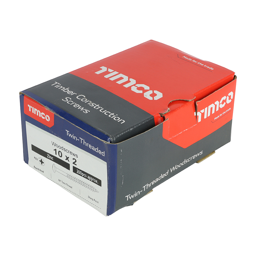 Twin Woodscrew PZ2 RND Zinc - Image 2