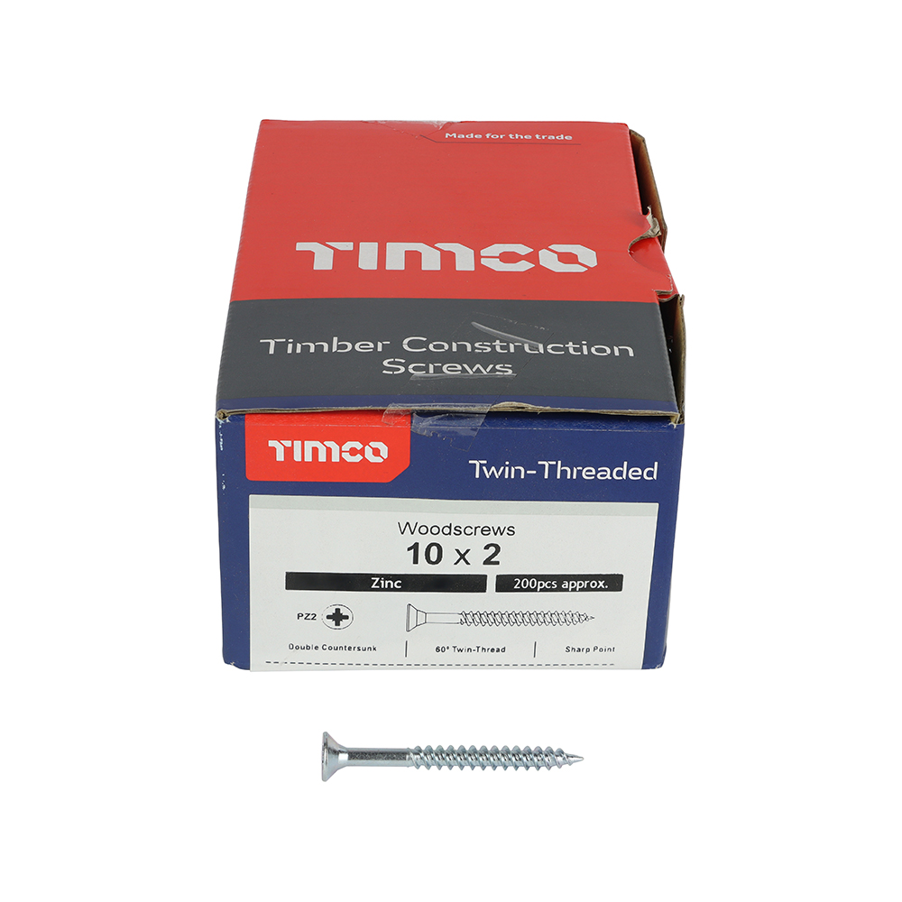 Twin Woodscrew PZ2 RND Zinc - Image 3