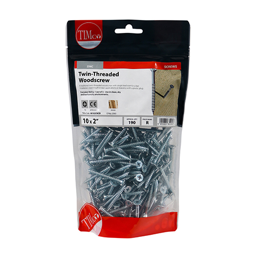 Twin Woodscrew PZ2 CSK - BZP - Image 2