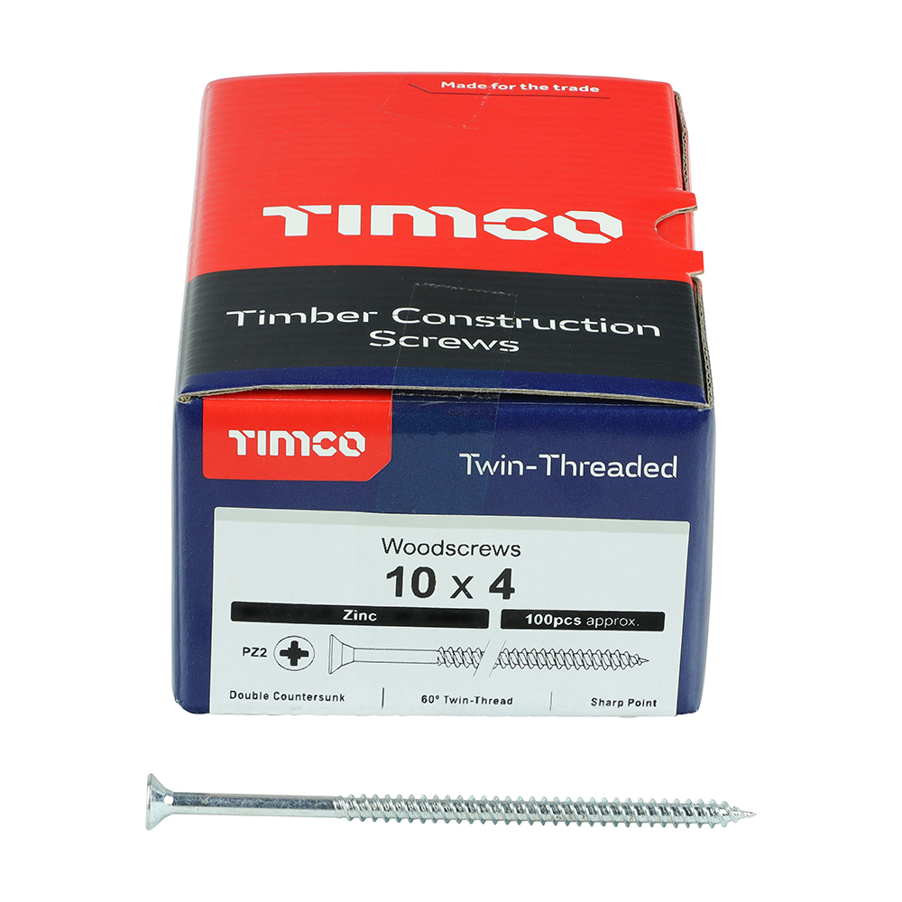 Twin Woodscrew PZ2 CSK Zinc - Image 3