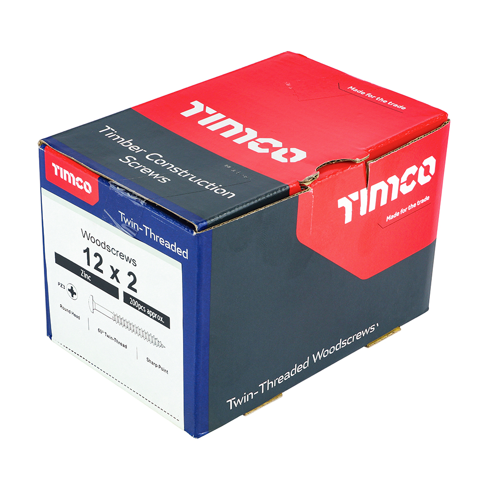 Twin Woodscrew PZ3 RND Zinc - Image 2