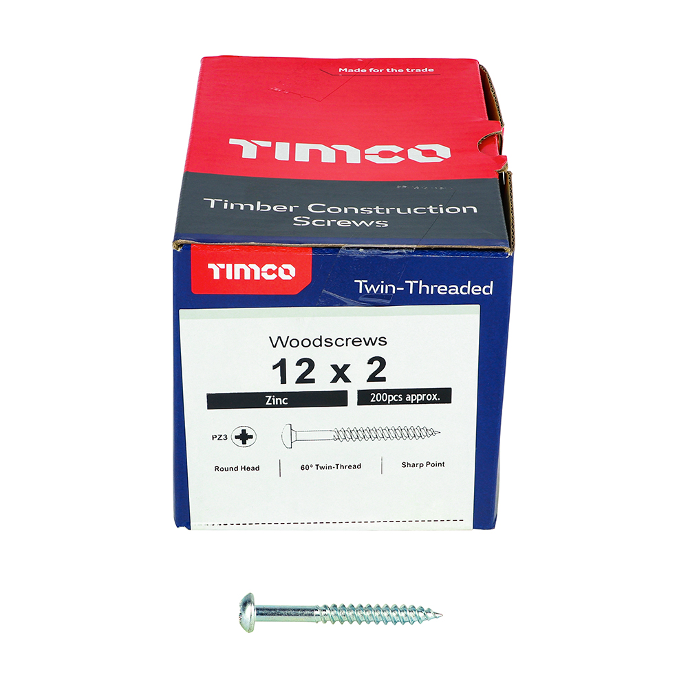 Twin Woodscrew PZ3 RND Zinc - Image 3