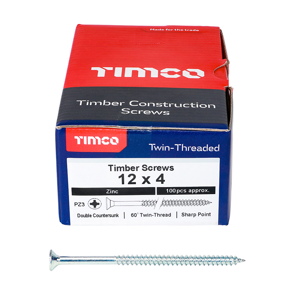Twin Woodscrew PZ3 CSK Zinc - Image 3