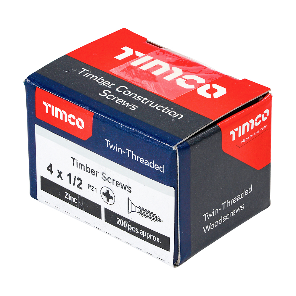 Twin Woodscrew PZ1 CSK Zinc - Image 2