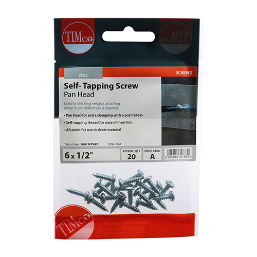 S/Tapping Screw PZ2 PAN - BZP - Image 2