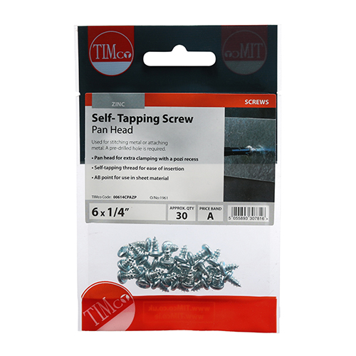 S/Tapping Screw PZ2 PAN - BZP - Image 2