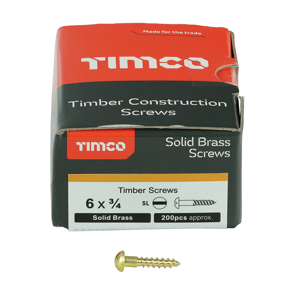 Brass Timber Screw SLOT RND - Image 3