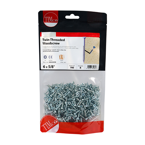 Twin Woodscrew PZ2 CSK - BZP - Image 2
