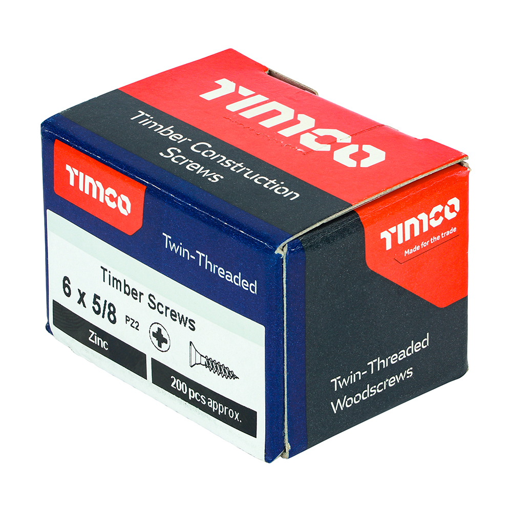 Twin Woodscrew PZ2 CSK Zinc - Image 2