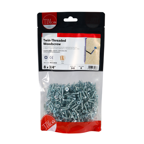 Twin Woodscrew PZ2 CSK - BZP - Image 2