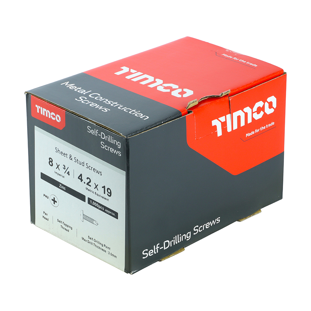 Pan Screw PH2 S/DRILL No3 Zinc - Image 2