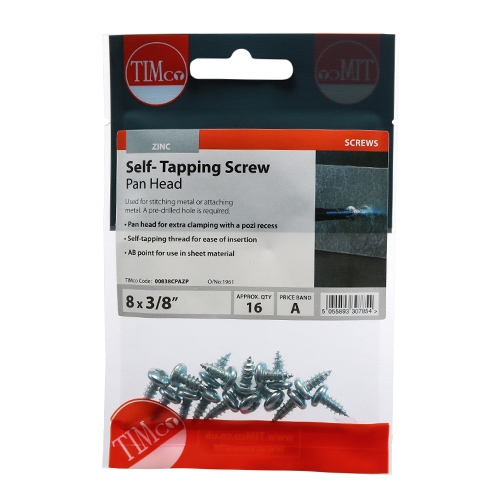 S/Tapping Screw PZ2 PAN - BZP - Image 2