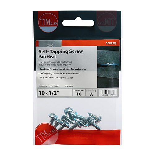 S/Tapping Screw PZ2 PAN - BZP - Image 2