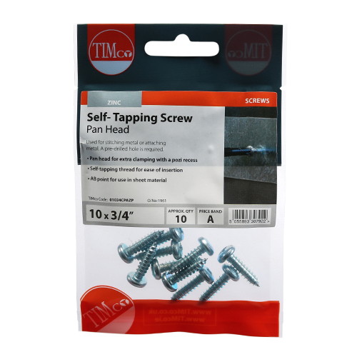 S/Tapping Screw PZ2 PAN - BZP - Image 2