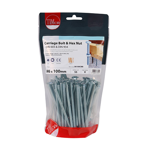 Carriage Bolt & Hex Nut - BZP - Image 2