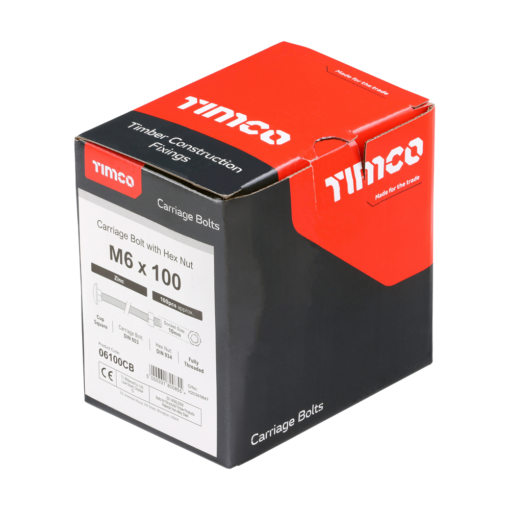 Carriage Bolt & Hex Nut - BZP - Image 2