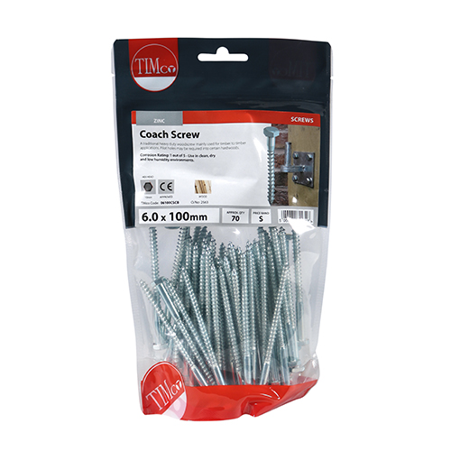 Coach Screw DIN 571 - BZP - Image 3