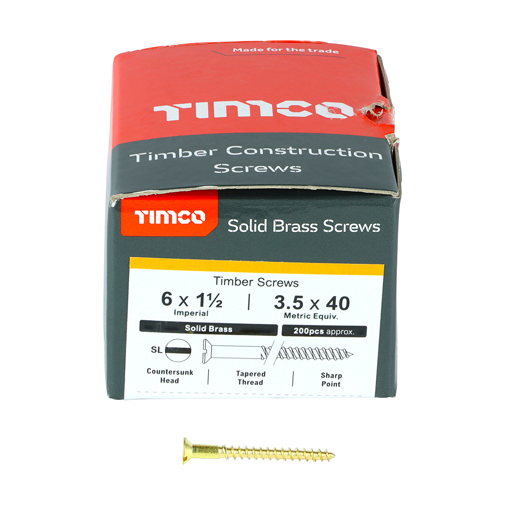 Brass Timber Screw SLOT CSK - Image 3