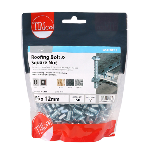 Roofing Bolt & SQ Nut - BZP - Image 3