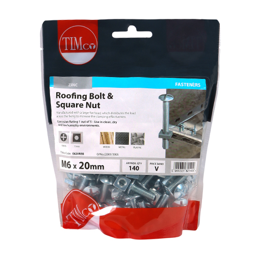 Roofing Bolt & SQ Nut - BZP - Image 3