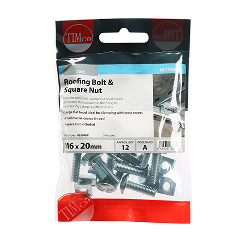 Roofing Bolt & SQ Nut - BZP - Image 3