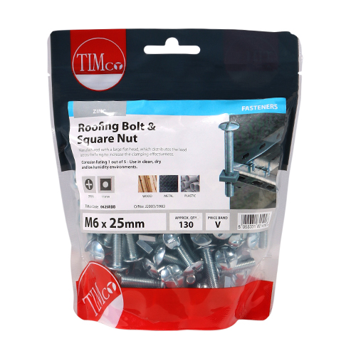 Roofing Bolt & SQ Nut - BZP - Image 3