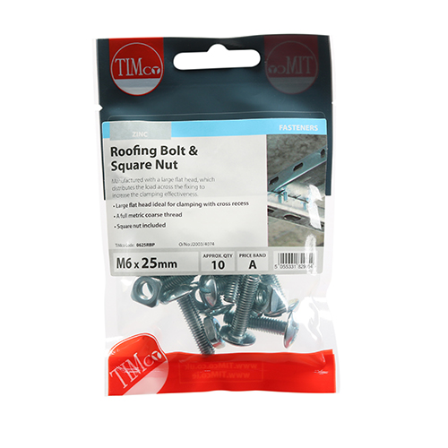 Roofing Bolt & SQ Nut - BZP - Image 3