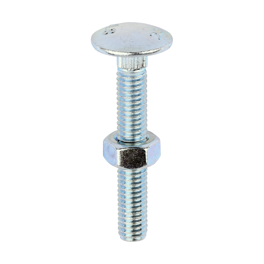 Carriage Bolt & Hex Nut - BZP - Image 1