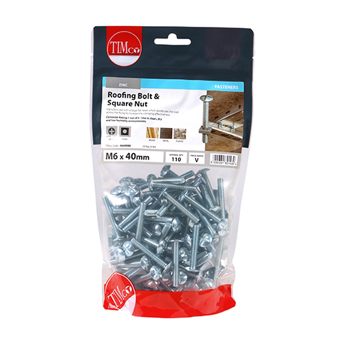 Roofing Bolt & SQ Nut - BZP - Image 3