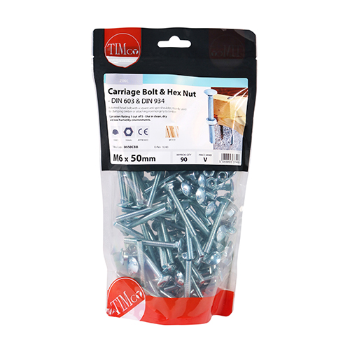 Carriage Bolt & Hex Nut - BZP - Image 2