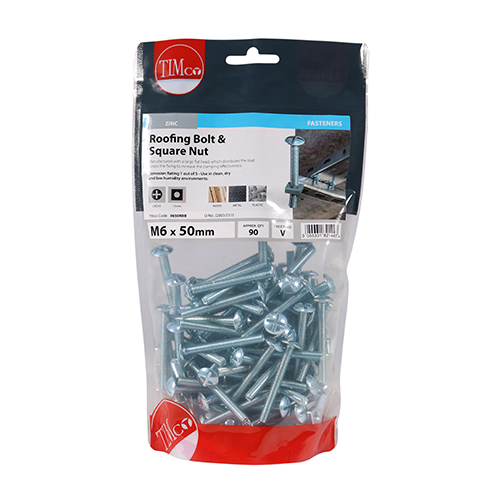 Roofing Bolt & SQ Nut - BZP - Image 3