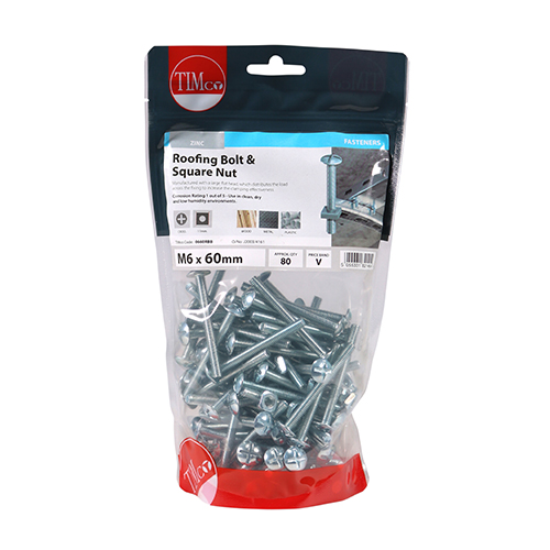 Roofing Bolt & SQ Nut - BZP - Image 3