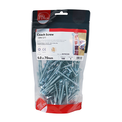 Coach Screw DIN 571 - BZP - Image 3