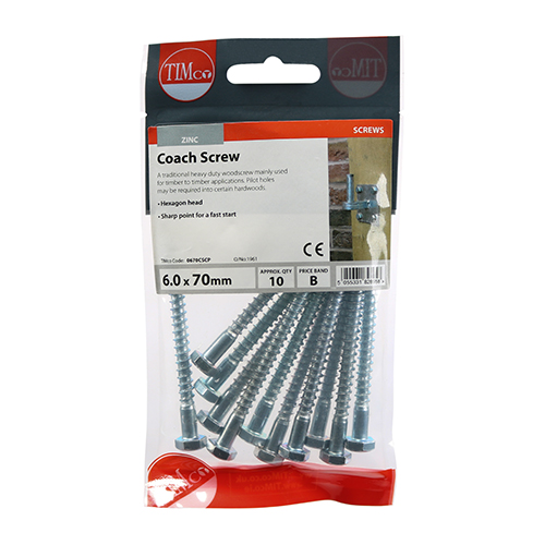 Coach Screw DIN 571 - BZP - Image 2