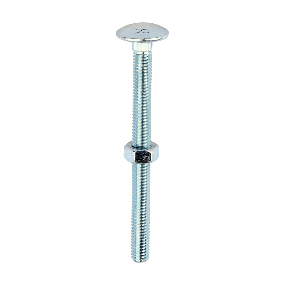 Carriage Bolt & Hex Nut - BZP - Image 1