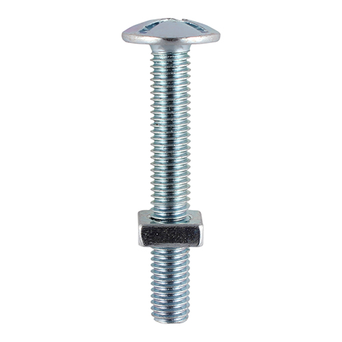 Roofing Bolt & SQ Nut - BZP - Image 1