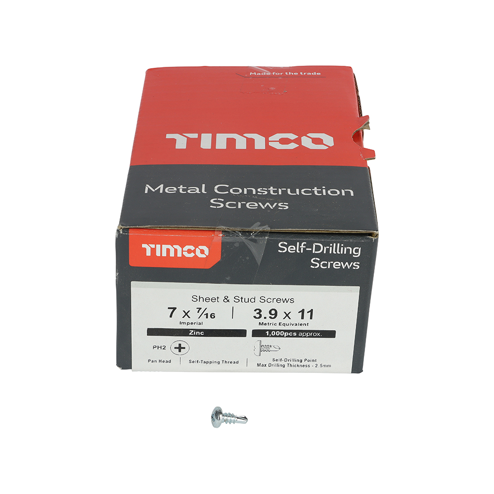 Pan Screw PH2 S/DRILL No3 Zinc - Image 3