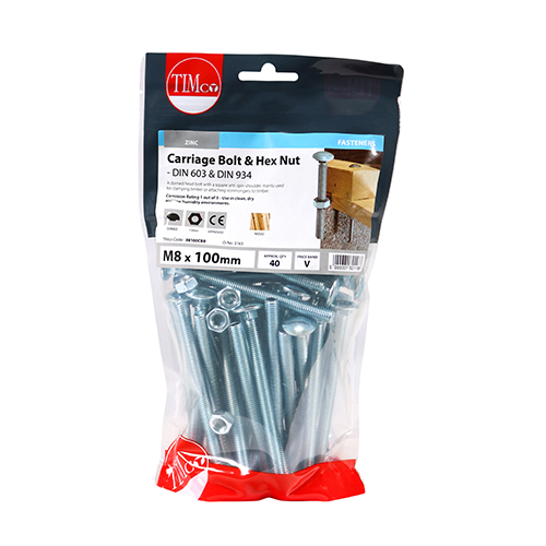 Carriage Bolt & Hex Nut - BZP - Image 2