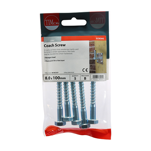 Coach Screw DIN 571 - BZP - Image 2