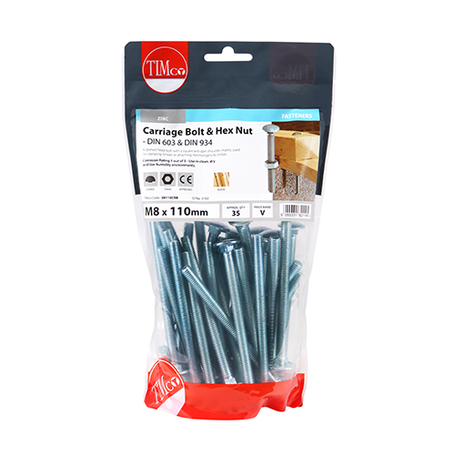 Carriage Bolt & Hex Nut - BZP - Image 2