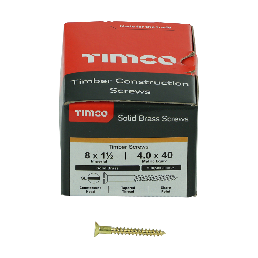Brass Timber Screw SLOT CSK - Image 3