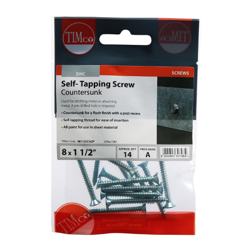 S/Tapping Screw PZ2 CSK - BZP - Image 2
